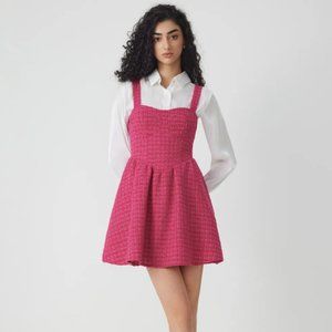 Cider Tweed Hot Pink Mini Dress